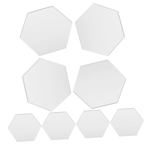 DONFAMDS 8 Stück Sechseckige Sitzplatte für Hochzeit Willkommenszeichen einseitig Shows acrylschild visitenkarten halterung Einladungsrohlinge aus Acryl Tischnummernhalter Hochzeit Silver von DONFAMDS