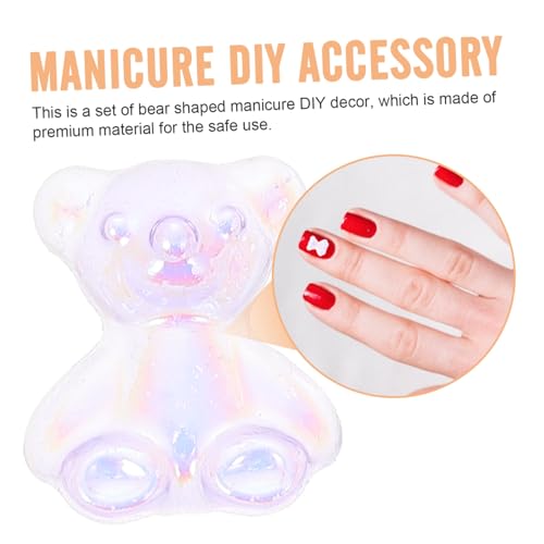 DONFAMDS 80 Stück Teiliges Nagel Zubehör Harz Cartoon Bär Formen Kreative Maniküre DIY Schmuck Mädchen Nail Art Dekorationen Sichere und Filigrane Resin Adornments von DONFAMDS