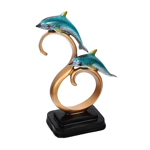 DONFAMDS Desktop Delphin Statue Aus Resin Kreative Dekoration Für Wohnzimmer Schlafzimmer Und Arbeitszimmer Einzigartige Ornamente Für Stilvolle Inneneinrichtung Als Oder Fotorequisite von DONFAMDS