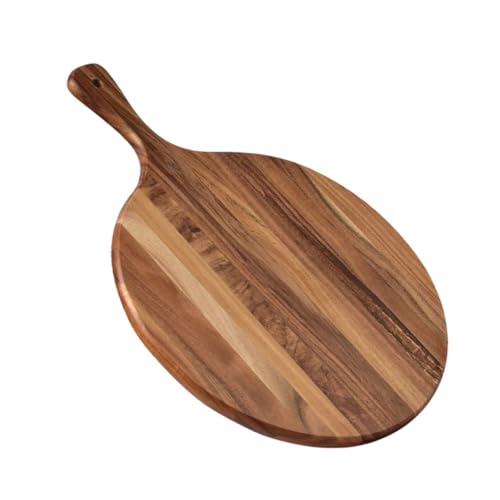 DONFAMDS Rundes Holzschneidebrett Multifunktionale Servierplatte für Pizza Steak und Dekoratives Küchenaccessoire aus Natürlichem Holz für Hobbyköche und Festliche Anlässe DONFAMDS Rundes Holzschneidebrett Multifunktionale Servierplatte für Pizza Steak und Dekoratives Küchenaccessoire aus Natürlichem Holz für Hobbyköche und Festliche Anlässe von DONFAMDS