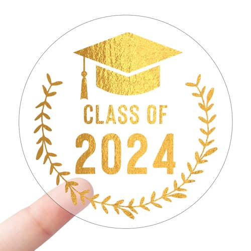 Abschluss Aufkleber, 100 Stück "Class of 2024" Runde Abschluss Umschlag Siegel Aufkleber, φ 4,1cm, Glückwunsch Absolventenetiketten für Umschläge, Beutelverschlüsse Abschluss Aufkleber, 100 Stück "Class of 2024" Runde Abschluss Umschlag Siegel Aufkleber, φ 4,1cm, Glückwunsch Absolventenetiketten für Umschläge, Beutelverschlüsse von DONGKER