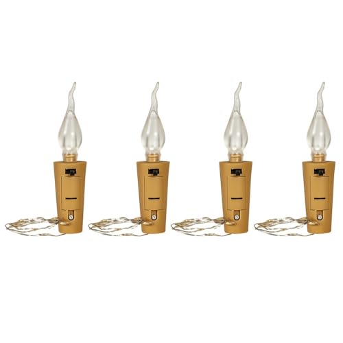 DONGKER Flaschenlicht mit Korken, 4 Stück Micro LED Flaschen Lichterkette Batterie, Weinflasche Lichter mit Kork für Startseite Küche, Hochzeit, Halloween, Weihnachten, Partei Decor DONGKER Flaschenlicht mit Korken, 4 Stück Micro LED Flaschen Lichterkette Batterie, Weinflasche Lichter mit Kork für Startseite Küche, Hochzeit, Halloween, Weihnachten, Partei Decor von DONGKER