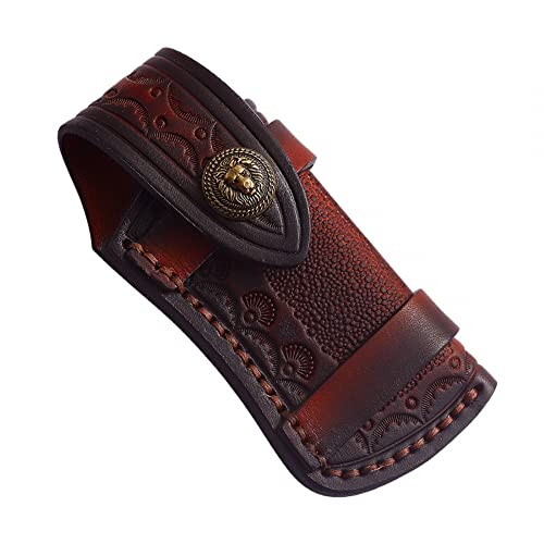 DONGKER Messertasche, Leder Messerscheide, Robust Langlebig Messerhülle, Taschenmesseretui Klappmesser Etui Tasche für 9-12,5 cm Messer DONGKER Messertasche, Leder Messerscheide, Robust Langlebig Messerhülle, Taschenmesseretui Klappmesser Etui Tasche für 9-12,5 cm Messer von DONGKER