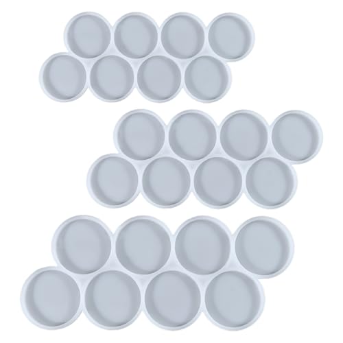 DONGKER Runde Schlüsselanhänger-Silikonform, 3 Größen, runde Silikon-Epoxidharz-Formen, Kreis-Vorlage für Bastelarbeiten von DONGKER