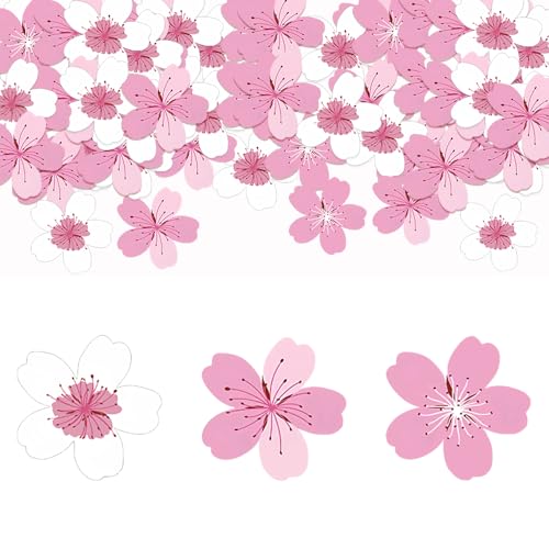 Kirschblüten Tortendeko, 50/60 Stück Cupcake Topper Blüten Deko aus Oblatenpapier, Waffel Papier Blumen für Frühlings-, Verlobungs-, Geburtstags- und Jubiläumsparty-Dekorationen Kirschblüten Tortendeko, 50/60 Stück Cupcake Topper Blüten Deko aus Oblatenpapier, Waffel Papier Blumen für Frühlings-, Verlobungs-, Geburtstags- und Jubiläumsparty-Dekorationen von DONGKER