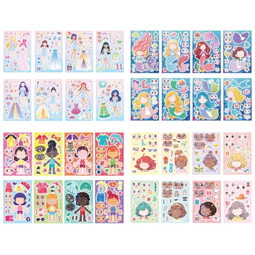 Personalisierte Aufkleber, 32 Stück DIY Gesichts-Sticker, Kawaii Stickers Deko für Laptop, Motorrad, Scrapbook, Skateboard, Partygeschenke, Dekoration, Geburtstag, Geschenk von DONGKER