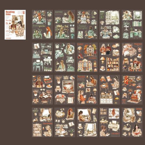 Scrapbooking Sticker Set, 20 Blatt PET Scrapbooking-Aufkleber, Luftiges Feiertags Vorgeschnittenes Aesthetic-Scrapbooking für Erwachsene zur DIY Journaling Basteln Projekte von DONGKER