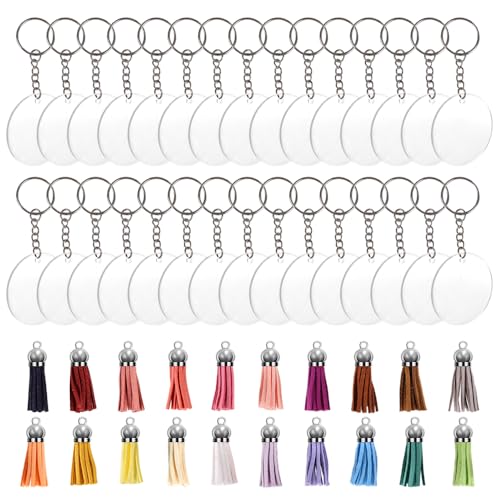 Sublimation Keychain Blanks, 120 Stück Sublimation Schlüsselanhänger Rohlinge Set, Quasten Anhänger Biegeringe Schlüsselring mit Kette und Biegeringe für personalisierte Geschenke, Weihnachtsgeschenk Sublimation Keychain Blanks, 120 Stück Sublimation Schlüsselanhänger Rohlinge Set, Quasten Anhänger Biegeringe Schlüsselring mit Kette und Biegeringe für personalisierte Geschenke, Weihnachtsgeschenk von DONGKER