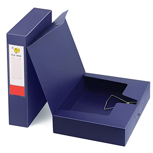 DONGLI 2 Stück A4 Archivbox,Archiv-Schachtel mit 65mm Breit Rücken,Dokumenten-Box A4 für Office,Blau von DONGLI