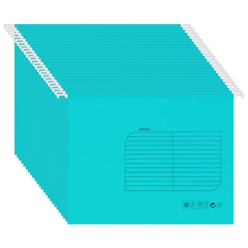 Foolscap Hängemappen,Hängemappe mit Tabs und Karteneinlagen(25 Stück, Blau),Hängehefter Aktenordner für Aktenschränke von DONGLI
