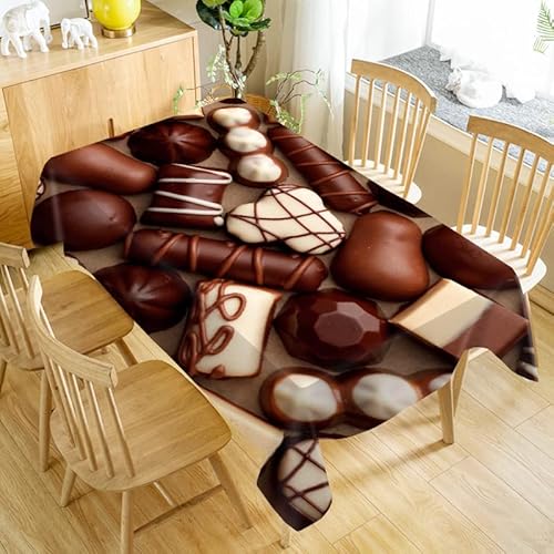 Abwaschbar Tischdecke Rechteckig Schokolade Wasserabweisend Fleckschutz Polyester Tischdecken Pflegeleicht, Dekorative Tischdecke Outdoor für Esstisch Partys Camping, 220x120 cm Abwaschbar Tischdecke Rechteckig Schokolade Wasserabweisend Fleckschutz Polyester Tischdecken Pflegeleicht, Dekorative Tischdecke Outdoor für Esstisch Partys Camping, 220x120 cm von DONGSHAN