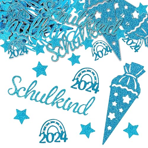 100 Stück Schulkind Konfetti Glitzer Blau, Einschulung Streudeko, Tischdeko einschulung, Tischdeko schulanfang, für Schuleinführung, Schulanfang, Einschulung Mädchen und Jungen 100 Stück Schulkind Konfetti Glitzer Blau, Einschulung Streudeko, Tischdeko einschulung, Tischdeko schulanfang, für Schuleinführung, Schulanfang, Einschulung Mädchen und Jungen von DONGSZQ