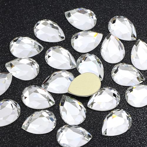 DONGZHOU 24 STÜCKE Flache Rückseite Kristall, 18 * 13MM Glas Große Strass Teardrop Edelstein für Kleidung Tasche Schuhe Brautkleid Dekorationen DIY Handwerk Zubehör DONGZHOU 24 STÜCKE Flache Rückseite Kristall, 18 * 13MM Glas Große Strass Teardrop Edelstein für Kleidung Tasche Schuhe Brautkleid Dekorationen DIY Handwerk Zubehör von DONGZHOU