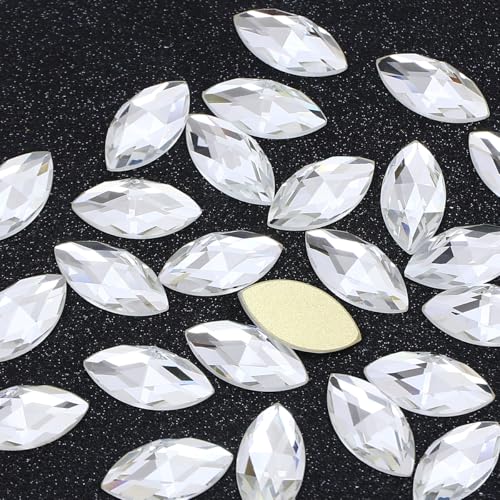 DONGZHOU 24 STÜCKE Flache Rückseite Kristall, 18 * 9MM Glas Strass Navette Edelstein für Kleidung Tasche Schuhe Brautkleid Dekorationen DIY Handwerk Zubehör DONGZHOU 24 STÜCKE Flache Rückseite Kristall, 18 * 9MM Glas Strass Navette Edelstein für Kleidung Tasche Schuhe Brautkleid Dekorationen DIY Handwerk Zubehör von DONGZHOU