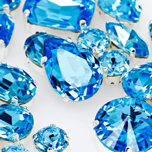 DONGZHOU 82Stück Strasssteine zum Aufnähen, Nähen Auf Strass mit Silber Krappenfassung Glas Nähen Strasssteine für DIY Crafts Schmuck machen Kleidung Hut Hochzeit Kleid Dekoration,Dunkler Aquamarin DONGZHOU 82Stück Strasssteine zum Aufnähen, Nähen Auf Strass mit Silber Krappenfassung Glas Nähen Strasssteine für DIY Crafts Schmuck machen Kleidung Hut Hochzeit Kleid Dekoration,Dunkler Aquamarin von DONGZHOU