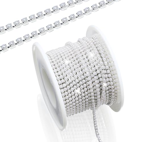 DONGZHOU 9,1 m Perlenkette, silberfarben, 2 mm, Perlenkette für Schmuckherstellung, Kleidung, Handwerk, Hochzeitsfeier, DIY-Dekoration DONGZHOU 9,1 m Perlenkette, silberfarben, 2 mm, Perlenkette für Schmuckherstellung, Kleidung, Handwerk, Hochzeitsfeier, DIY-Dekoration von DONGZHOU