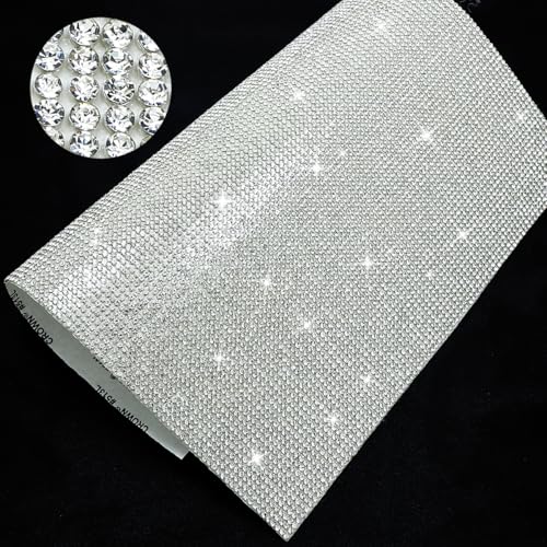 DONGZHOU Bling Bling Strass Blatt, 9690 Stück Kristall Strass Aufkleber Selbstklebender Hotfix Glitter Edelstein Blatt Aufkleber für Auto Interieur & DIY Handwerk Dekoration, 9,4 x 7,9 Zoll, Weiß DONGZHOU Bling Bling Strass Blatt, 9690 Stück Kristall Strass Aufkleber Selbstklebender Hotfix Glitter Edelstein Blatt Aufkleber für Auto Interieur & DIY Handwerk Dekoration, 9,4 x 7,9 Zoll, Weiß von DONGZHOU