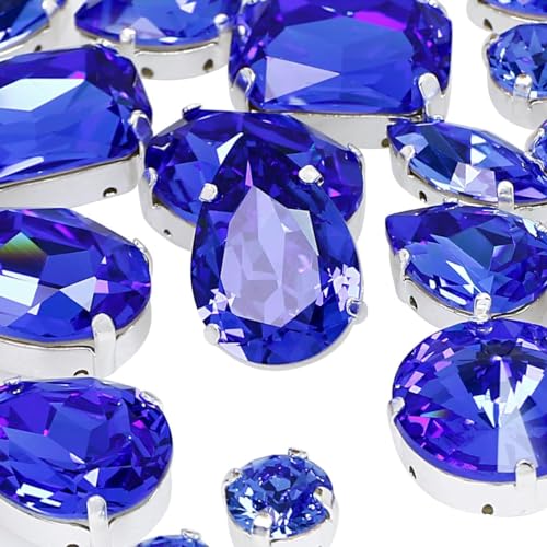 DONGZHOU Glitzersteine zum Aufnähen, Strasssteine Nähen Edelsteine mit Silber Krappenfassung Nähen Auf Strass für DIY Crafts Schmuck Machen Kleidung Hut Hochzeit Kleid Dekoration 82Stück,Shappire DONGZHOU Glitzersteine zum Aufnähen, Strasssteine Nähen Edelsteine mit Silber Krappenfassung Nähen Auf Strass für DIY Crafts Schmuck Machen Kleidung Hut Hochzeit Kleid Dekoration 82Stück,Shappire von DONGZHOU