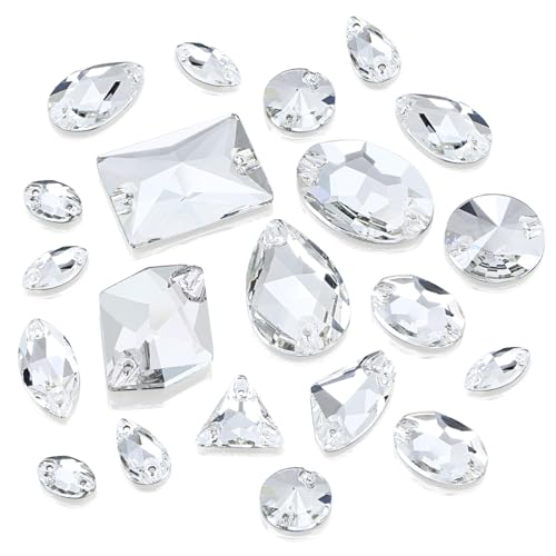 DONGZHOU Klar Nähen auf Strass, Gemischte Form Flatback Kristall Strass mit 2 Löcher Nähen Glas Edelsteine für Kleidung, Handwerk, Kleid, Kostüm, Kleidungsstück DONGZHOU Klar Nähen auf Strass, Gemischte Form Flatback Kristall Strass mit 2 Löcher Nähen Glas Edelsteine für Kleidung, Handwerk, Kleid, Kostüm, Kleidungsstück von DONGZHOU