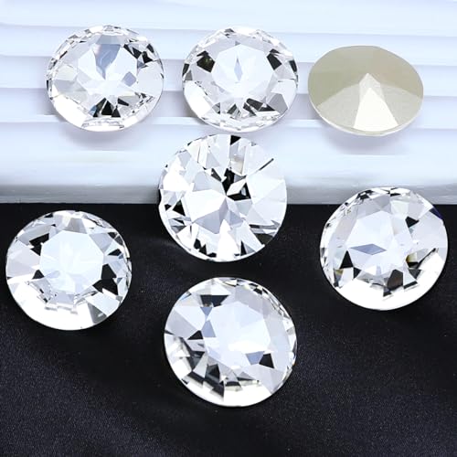 DONGZHOU Pointback große Strasssteine,8 Stück runde K9 Glas Strasssteine 27mm klar große Edelsteine facettiert Glasperlen für Handwerk Schmuck machen Schuhe Kleid DONGZHOU Pointback große Strasssteine,8 Stück runde K9 Glas Strasssteine 27mm klar große Edelsteine facettiert Glasperlen für Handwerk Schmuck machen Schuhe Kleid von DONGZHOU