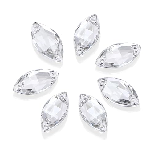 DONGZHOU Strass Klar Nähstein mit Löchern Navette Form Perlen Kristalle Flache Rückseite Glas Strass Kristall Edelsteine Kleidung Zubehör für Kostüm, Kleidung, Kleidung, DIY Handwerk 15 * 7 DONGZHOU Strass Klar Nähstein mit Löchern Navette Form Perlen Kristalle Flache Rückseite Glas Strass Kristall Edelsteine Kleidung Zubehör für Kostüm, Kleidung, Kleidung, DIY Handwerk 15 * 7 von DONGZHOU