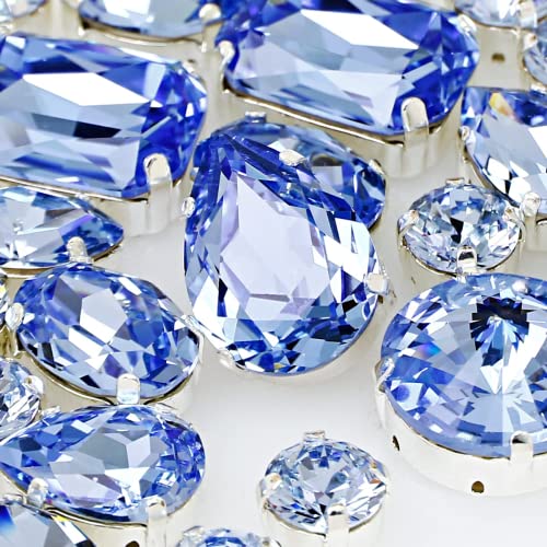 DONGZHOU Strasssteine Zum Aufnähen,82Stück Kristall Nähen Klaue Strass Glas Nähen Edelsteine mit Silber Krappenfassung für DIY Crafts Schmuck machen Kleidung Hochzeit Kleid Dekoration,Heller Saphir DONGZHOU Strasssteine Zum Aufnähen,82Stück Kristall Nähen Klaue Strass Glas Nähen Edelsteine mit Silber Krappenfassung für DIY Crafts Schmuck machen Kleidung Hochzeit Kleid Dekoration,Heller Saphir von DONGZHOU