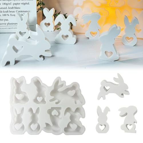 Silikonform Hase Ostern, 3D Silikonformen Gießformen Ostern Hase, Silikonform Frühling, Silikonform Osterhase, 7 Verschiedene Formen Von Osterdekorationen für Hasen(Herzförmige Kaninchenkombination) Silikonform Hase Ostern, 3D Silikonformen Gießformen Ostern Hase, Silikonform Frühling, Silikonform Osterhase, 7 Verschiedene Formen Von Osterdekorationen für Hasen(Herzförmige Kaninchenkombination) von DONGZQAN