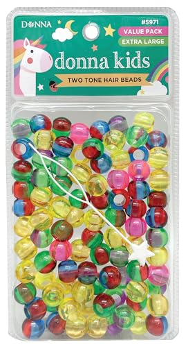 DONNA Kinder-Haarperlen, extra groß, zweifarbig, 2 Farbtöne, transparent DONNA Kinder-Haarperlen, extra groß, zweifarbig, 2 Farbtöne, transparent von DONNA
