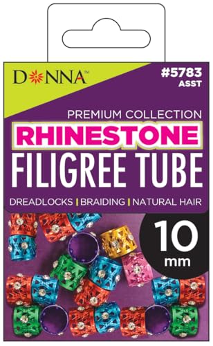 Donna Filigrane Strassperlen, 10 mm, Abstandshalter-Perlen, großes Loch, dekorative Perlen für Haar-Accessoires, Armbänder und Halsketten, Dreadlock-Perlen, Zubehör für DIY-Schmuckherstellung, 1 Stück Donna Filigrane Strassperlen, 10 mm, Abstandshalter-Perlen, großes Loch, dekorative Perlen für Haar-Accessoires, Armbänder und Halsketten, Dreadlock-Perlen, Zubehör für DIY-Schmuckherstellung, 1 Stück von DONNA
