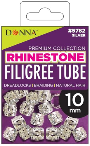 Donna Filigrane Strassperlen, 10 mm, silberfarbene Abstandshalter-Perlen, großes Loch, dekorative Perlen für Haar-Accessoires, Armbänder und Halsketten, Dreadlock-Perlen, Zubehör für Donna Filigrane Strassperlen, 10 mm, silberfarbene Abstandshalter-Perlen, großes Loch, dekorative Perlen für Haar-Accessoires, Armbänder und Halsketten, Dreadlock-Perlen, Zubehör für von DONNA