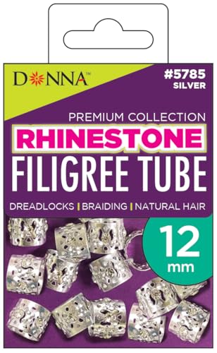 Donna Filigrane Strassperlen, 12 mm, silberfarbene Abstandshalter-Perlen mit großem Loch, dekorative Perlen für Haar-Accessoires, Armbänder und Halsketten, Dreadlock-Perlen, Zubehör zur Donna Filigrane Strassperlen, 12 mm, silberfarbene Abstandshalter-Perlen mit großem Loch, dekorative Perlen für Haar-Accessoires, Armbänder und Halsketten, Dreadlock-Perlen, Zubehör zur von DONNA