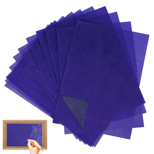50 Blatt Pauspapier,A4 21x29.7cm (Blau) Kohlepapier,Blaupapier Zum Durchschreiben,Durchschlagpapier,Kohlepapier Zum Nachzeichnen,A4 Blaupapier Kann Mehrfach Verwendet Werden Transferpapier von DONOONIS