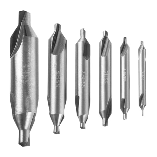6 Stück Zentrierbohrer,Drehbank Zubehör 1.0/1.5/2.0/2.5/3.0/5.0mm für Bohrer Metall,60 Grad M2 6542 HSS Zentrierbohrer Metallbohrer Set,Kombinierter Mittelspott-Bohrer für Holz Drehmaschinen 6 Stück Zentrierbohrer,Drehbank Zubehör 1.0/1.5/2.0/2.5/3.0/5.0mm für Bohrer Metall,60 Grad M2 6542 HSS Zentrierbohrer Metallbohrer Set,Kombinierter Mittelspott-Bohrer für Holz Drehmaschinen von DONOONIS
