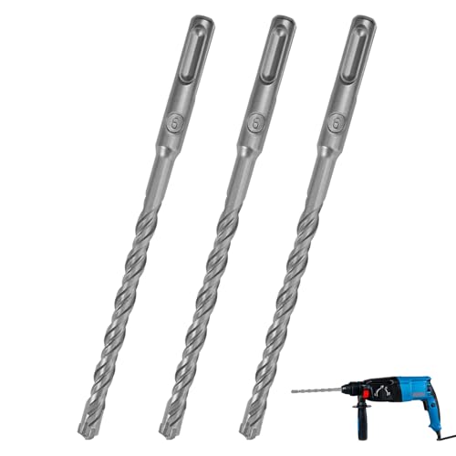 SDS Bohrer 6mm x 160mm,Steinbohrer 6mm,Betonbohrer 6mm mit 4 Hartmetall Schneiden, SDS Plus Hammerbohrer,Bohrer Lang,Ideal zum Bohren in Stein, Beton, Naturstein, Ziegelmauer 3 Stück SDS Bohrer 6mm x 160mm,Steinbohrer 6mm,Betonbohrer 6mm mit 4 Hartmetall Schneiden, SDS Plus Hammerbohrer,Bohrer Lang,Ideal zum Bohren in Stein, Beton, Naturstein, Ziegelmauer 3 Stück von DONOONIS