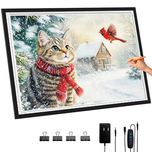 DONPODER A1 LED Leuchttisch für Diamantmalerei, Dimmbares Lichtpad, Leuchttisch mit Licht für Zeichnen, Nachzeichnen und Malen, Leuchttisch für Kinder, LED Brightpad(34.5" X 22.7") von DONPODER