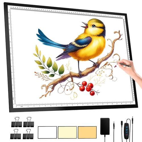 DONPODER LED Leuchttisch A2 - Zeichenbrett & Lichtbox für Diamond Painting,3 Farbmodi 10 Helligkeitsstufen,Zum Malen/Zeichnen/Tätowieren/Röntgenbetrachtung/Skizzieren DONPODER LED Leuchttisch A2 - Zeichenbrett & Lichtbox für Diamond Painting,3 Farbmodi 10 Helligkeitsstufen,Zum Malen/Zeichnen/Tätowieren/Röntgenbetrachtung/Skizzieren von DONPODER