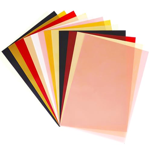 100 Blatt Transparentpapier, Seidenpapier Bunt A4, Transparentpapier Bedruckbar 100g/m², Pauspapier, Pergamentpapier zum Bedrucken, Abpauspapier, Durchsichtiges Papier für Laternen, Verpacken von DONQTWAY