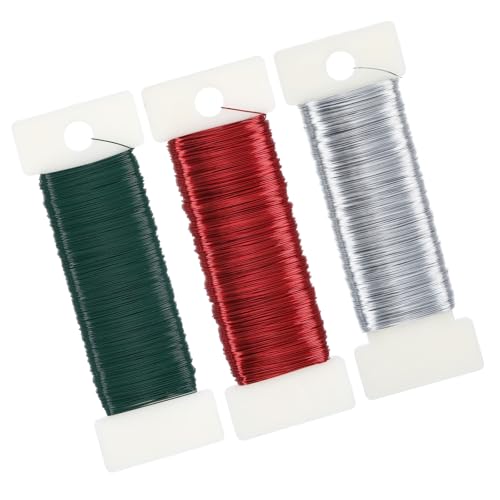 3 Rollen Basteldraht, Basteldraht Dünn 0.35mm x 50m, Schmuckdraht, Draht zum Basteln, Perlendraht, Dünner Draht zum Basteln für Handwerk, Pflanzen, Blumen Dekoration, DIY Bastelarbeiten von DONQTWAY