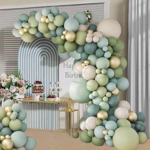 Ballonbogen in Staubblau und Grün von DOOFE