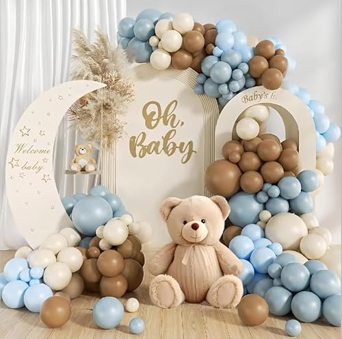 Brown Blue Balloons Arch Kit von DOOFE