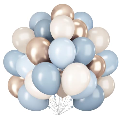 Dusty Blue Gold Balloons von DOOFE