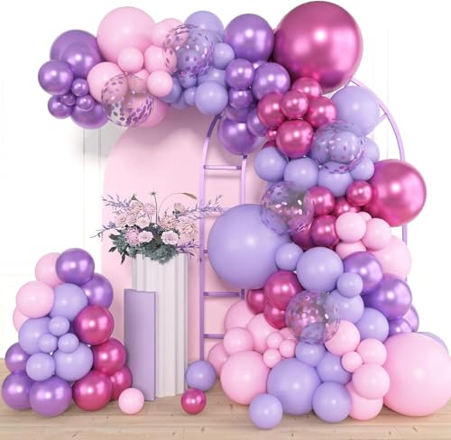 Metallin Purple Red Ballons Bogen Kit von DOOFE