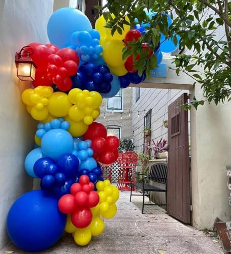 Rot Gelb Blaue Ballons Bogen Kit von DOOFE