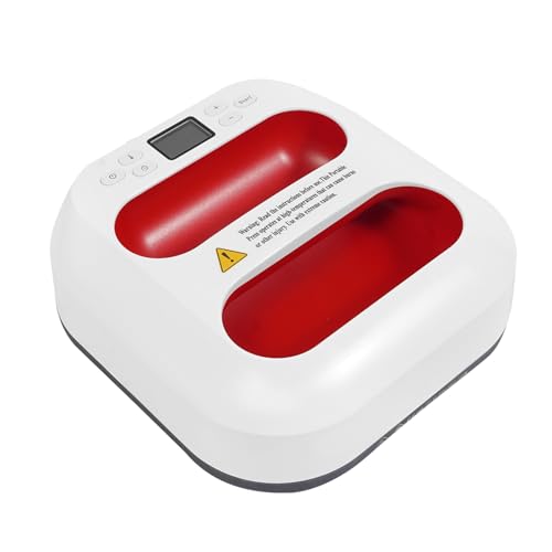 DOPBENT Heizpresse, Transferpresse, Mini Presse Plotter Maschine, 23cm*23cm, 1000W mit automatischer Abschaltung, Überhitzungsschutz und Zeiteinstellung, für T-Shirts, Kissen, Tragetaschen (Rot) von DOPBENT