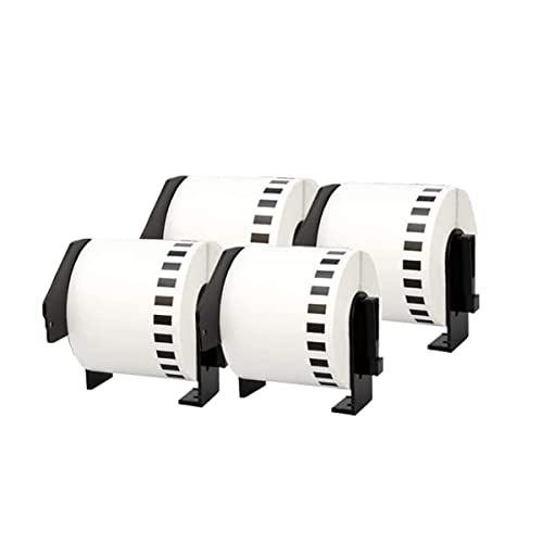 Doree DK-22205 DK22205 Etikettenrollen (Endlos) für Brother P-Touch QL-500 QL-500A QL-500BS QL-500BW (4 Packungen) von Doree