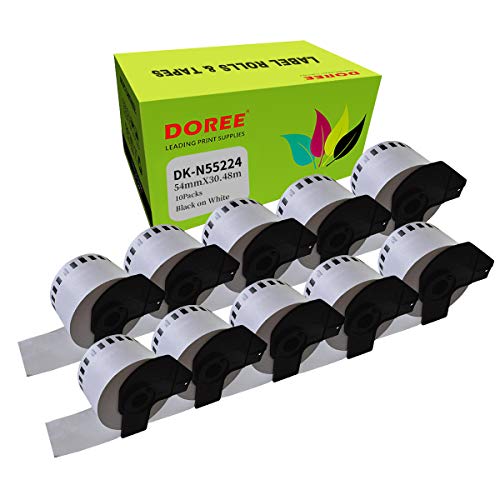 DOREE DK-N55224 DKN55224 Etikett für Brother P-Touch QL-650TD, QL-700, QL-710W, QL-720NW, QL-800 54 mm x 30,48 m, Weiß 10 Rollen DOREE DK-N55224 DKN55224 Etikett für Brother P-Touch QL-650TD, QL-700, QL-710W, QL-720NW, QL-800 54 mm x 30,48 m, Weiß 10 Rollen von DOREE