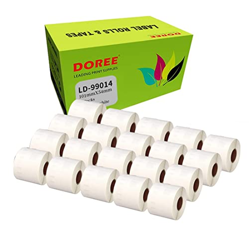 Doree 99014 S0722430 Adress-Etiketten, 54 x 101 mm, 220 Etiketten pro Rolle, kompatibel mit Dymo LabelWriter 4XL 450 400 330 320 310 (20 Packungen) von Doree