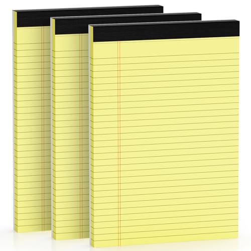 Legal Blöcke, 21,6 x 27,9 cm breit, liniert, 3 Stück, liniert, kanariengelbes Papier, 9,5 kg, gelber Notizblock, 30 Blatt pro Schreibblock, doppelseitig bedruckt, perforiert, ideal für Zuhause, Büro, Legal Blöcke, 21,6 x 27,9 cm breit, liniert, 3 Stück, liniert, kanariengelbes Papier, 9,5 kg, gelber Notizblock, 30 Blatt pro Schreibblock, doppelseitig bedruckt, perforiert, ideal für Zuhause, Büro, von DORFAS