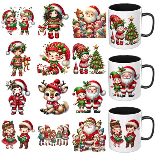 Dorsbaby 12 Blatt Weihnachts-UV-DTF-Becherfolie (Elf) von DORSBABY