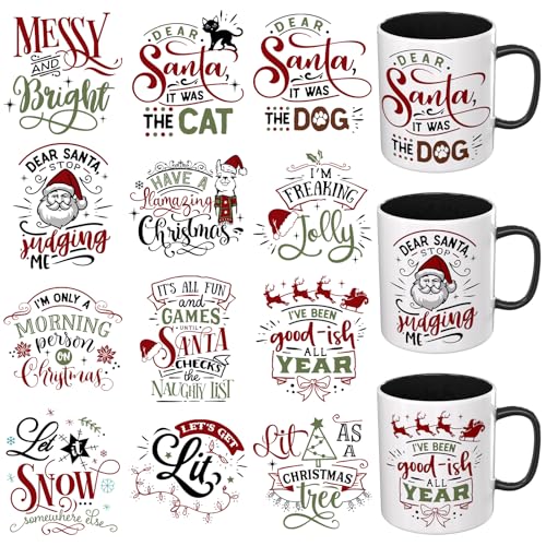 Dorsbaby 12 Blatt Zitate UV DTF Cup Wrap (Dear Christmas) von DORSBABY